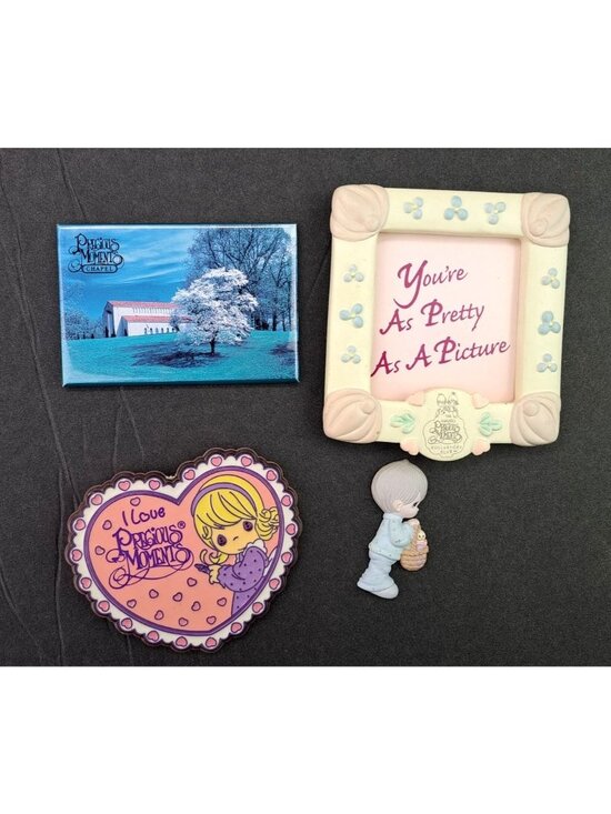 Precious Moments Other - Vintage Precious Moments Magnets Lot Of 4 Photo Frame Chapel Collector's Club